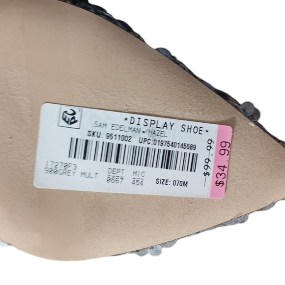 Sam Edelman Hazel Sequined Tweed Pump Plaid Pointed Toe Heels Women's Size - Picture 10 of 11